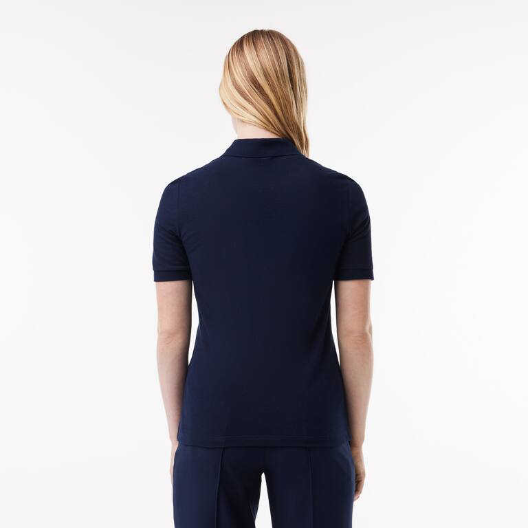 Polo femme slim fit Golf Lacoste SPORT ultra-dry en coton biologique Manches Courtes - Bleu - Lacoste - Femme