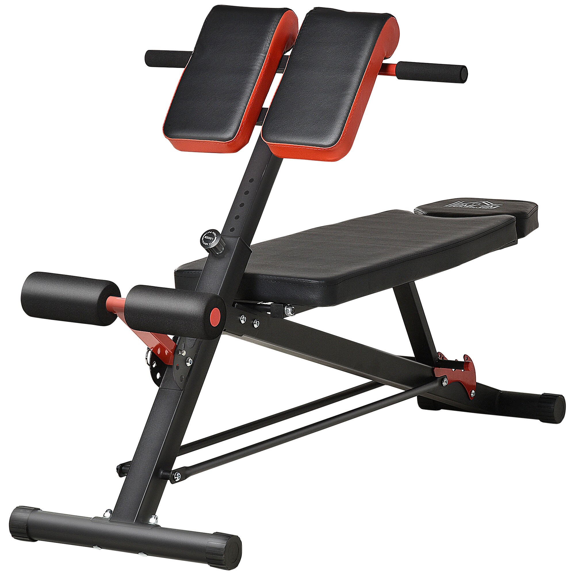 HOMCOM Multifunktionale Trainingsbank schwarz, rot 64 x 146 x 73,5-85 cm (BxTxH)