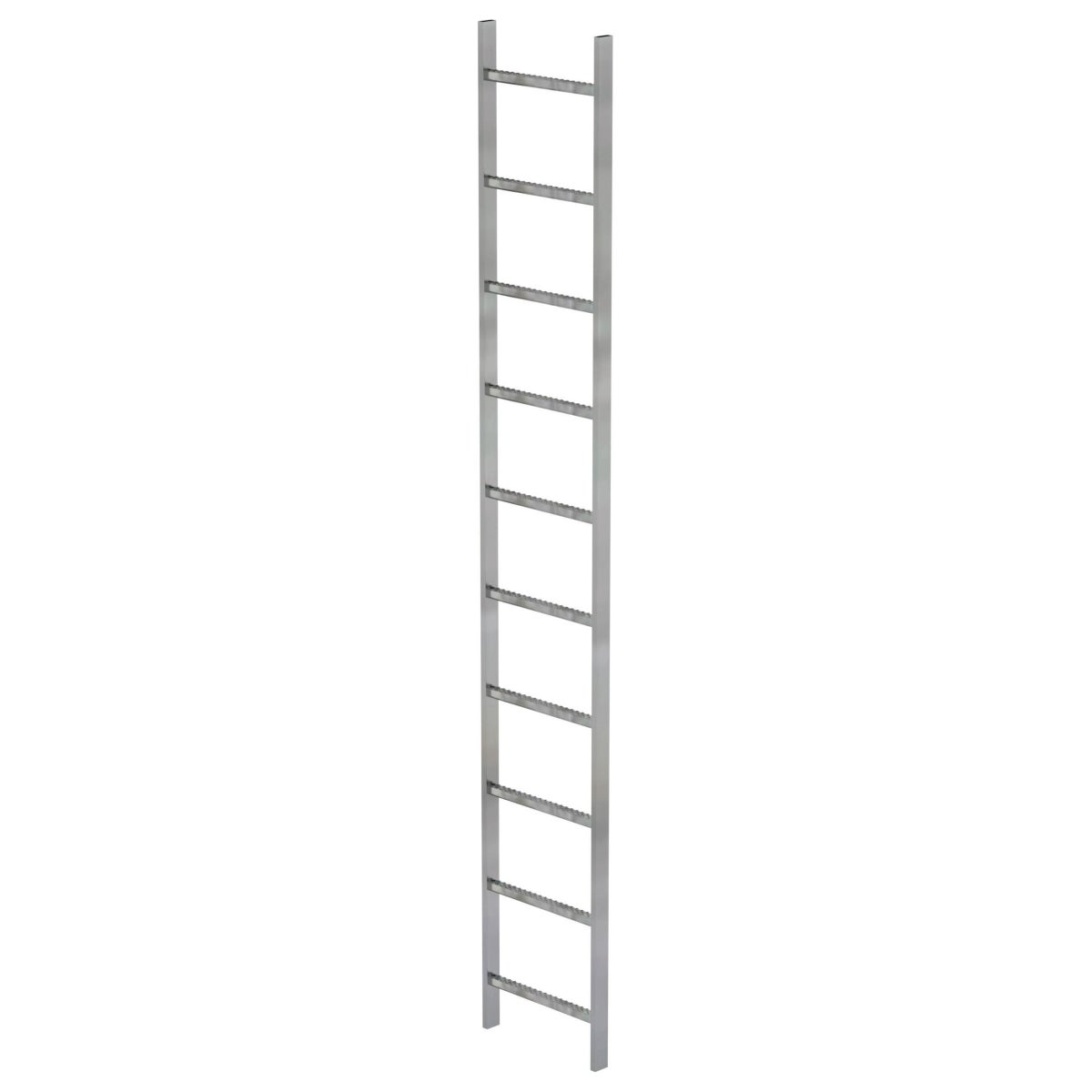 MUNK schachtladder, gegalvaniseerd staal, 400 mm breed, 10 sporten, 2,80 m lang