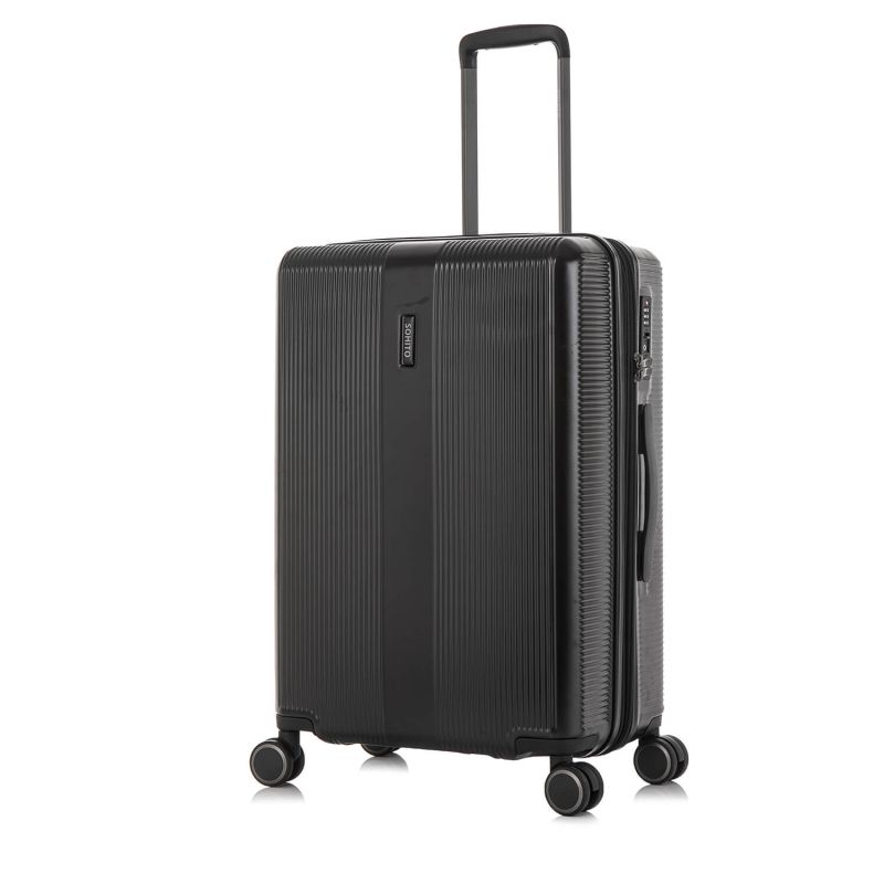 Lot de 2 valises rigides Tori Extensibles 77 et 54 cm Noir