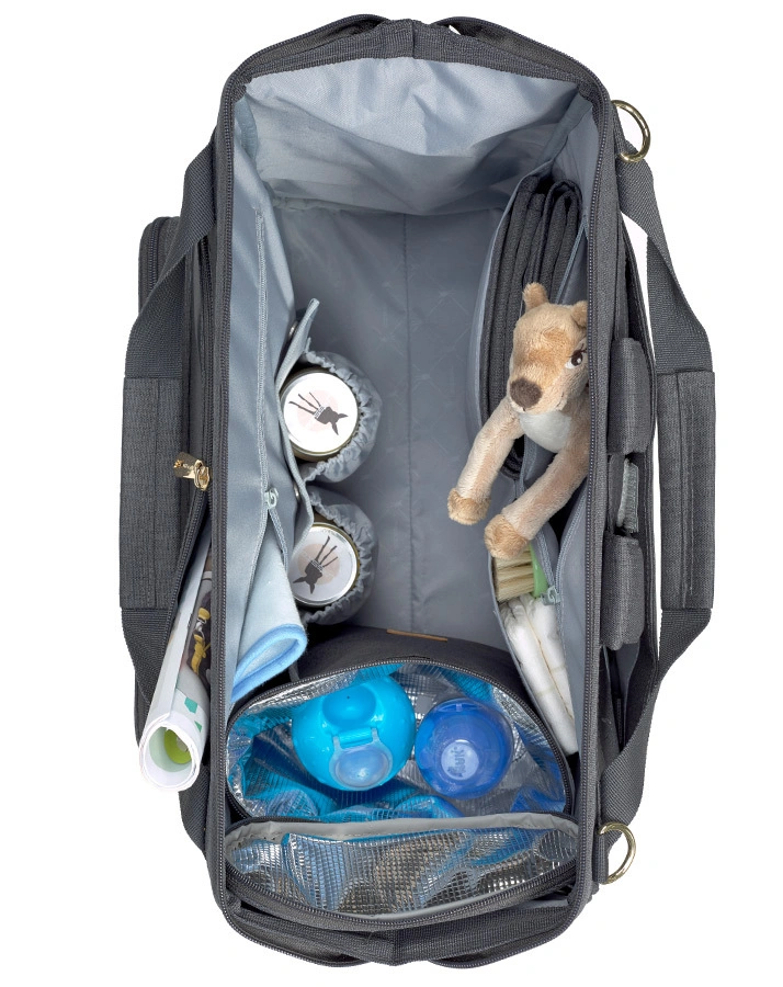 Wickeltasche GLA GOLDIE (40x33x18) für Zwillinge in anthrazit