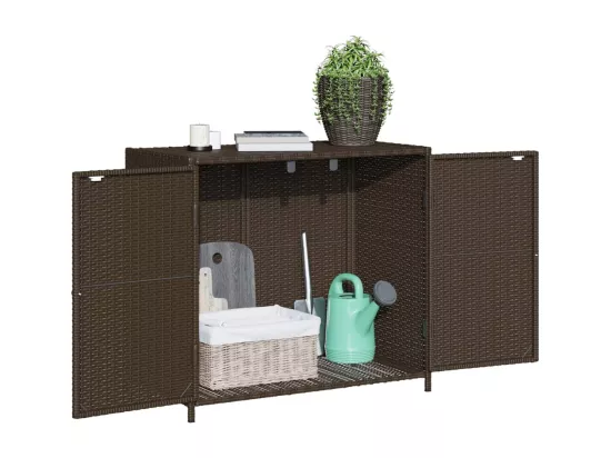 Armoire de rangement de jardin marron 83x45x76cm résine tressée