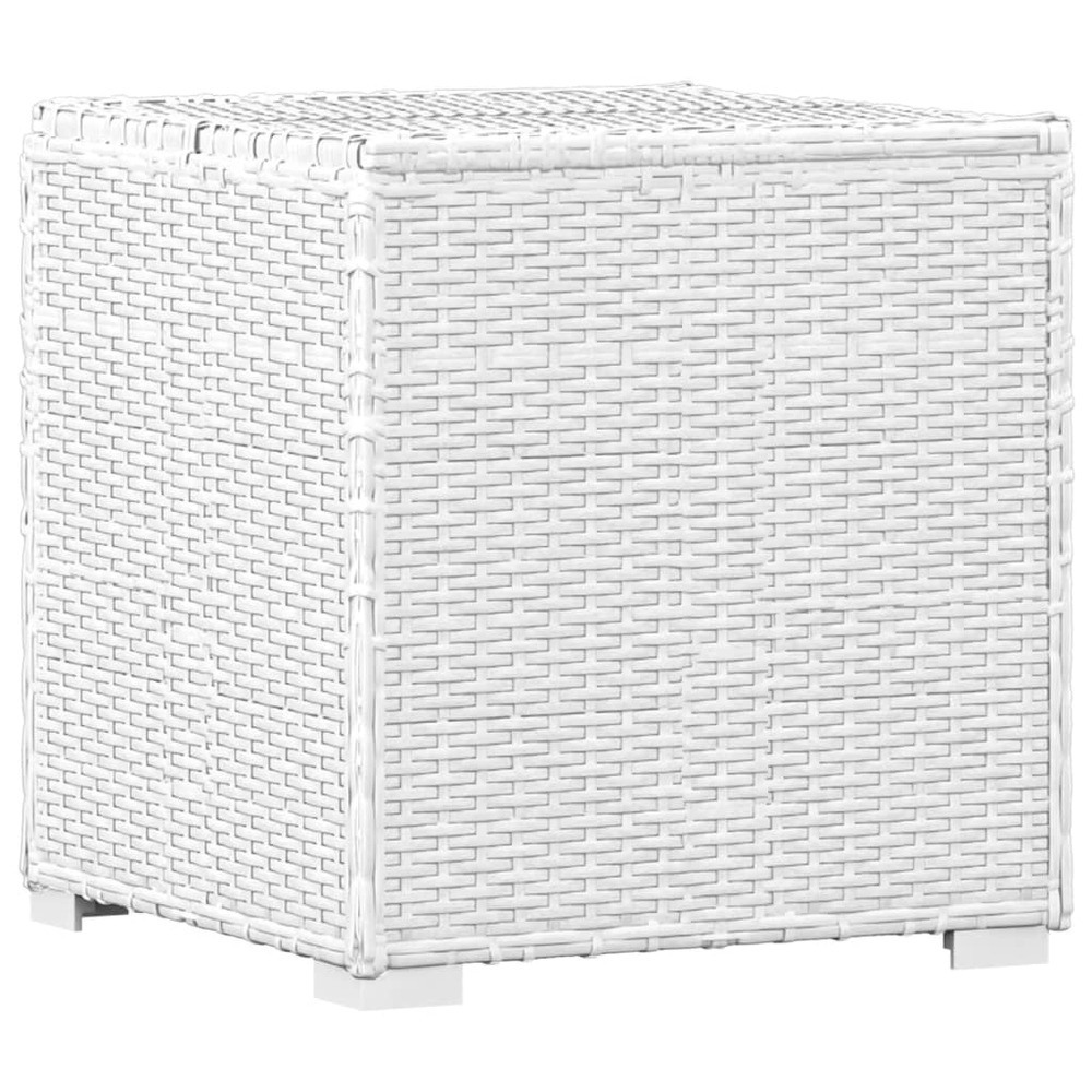 Transat chaise longue bain de soleil lit de jardin terrasse meuble d'extérieur et table à thé résine tressée blanc