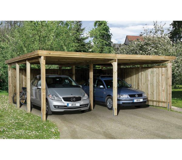 Weka Flachdach-Doppelcarport 618