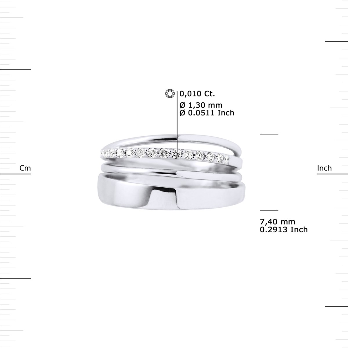 Bague Diamant 0,140 Cts Joaillerie Prestige Or Blanc
