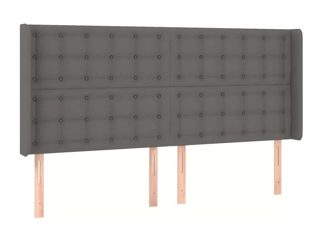 Sommier tapissier et matelas et LED Gris 200x200 cm Similicuir