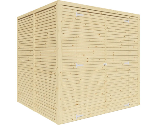 Bertilo Cubico 3 Fineline Rhombus profiel tuinhuis, 207 x 211 cm, naturel