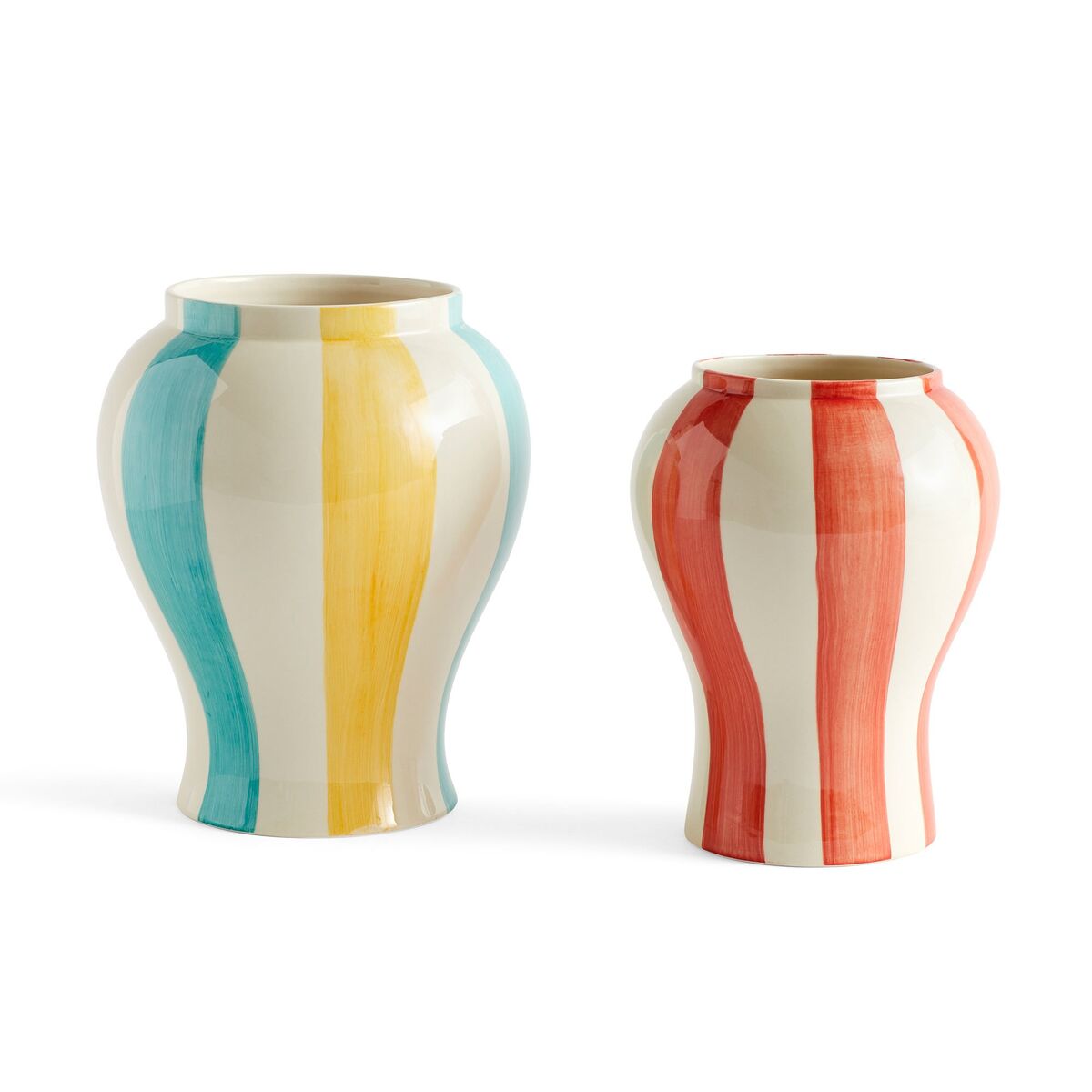 Sobremesa Stripe vase, stor, grønn/gul
