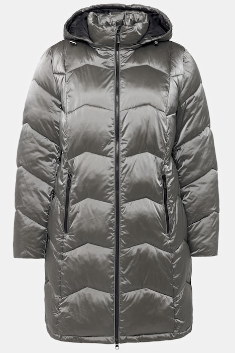 HYPRAR Steppjacke, fein glänzend, wasserabweisend, Kapuze