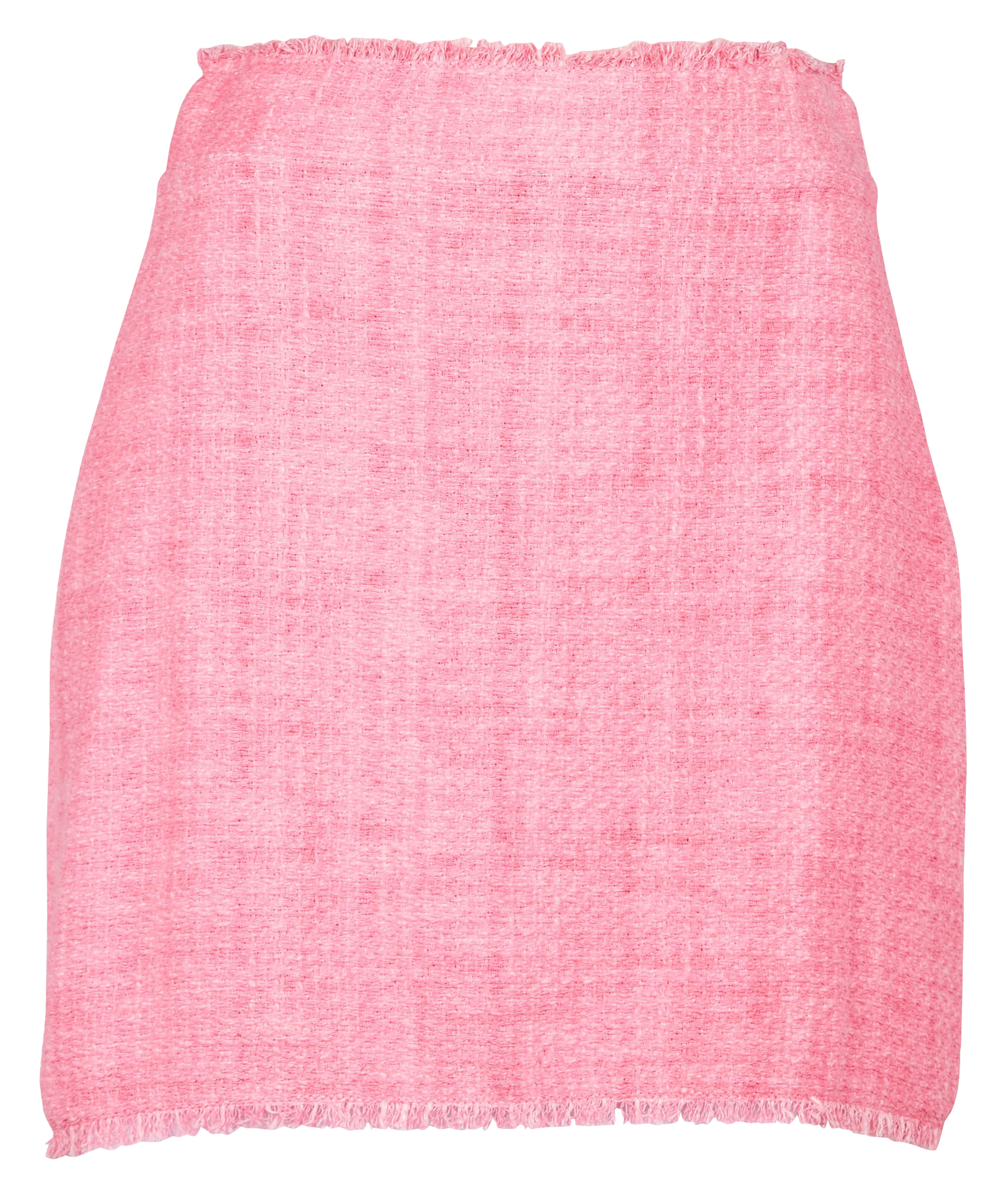 LIRICO - Jupe courte en tweed frangée | Rose