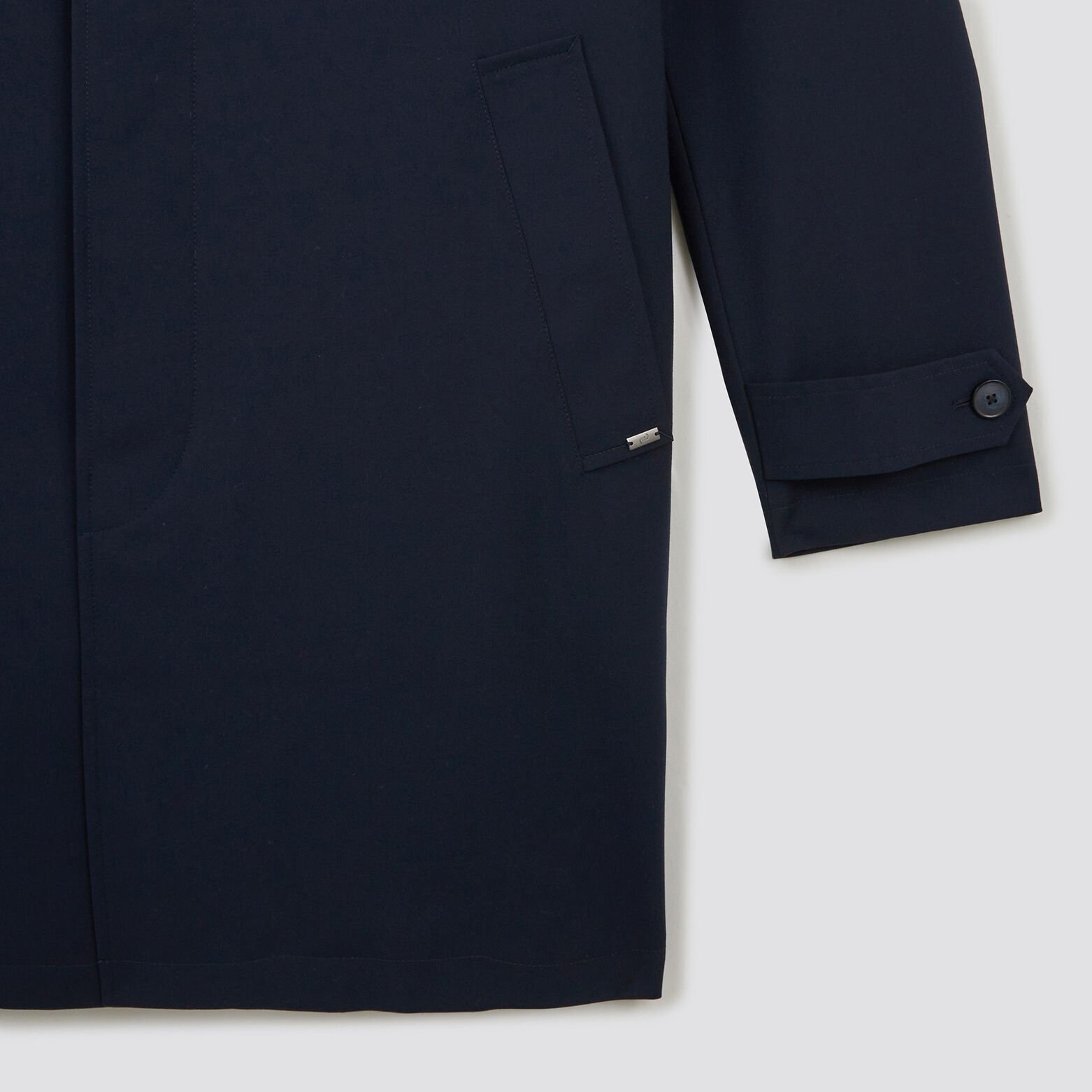 Trench col chemise avec doublure amovible Bleu foncé