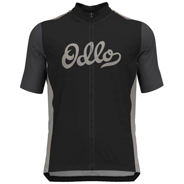 Maillot vélo ODLO ESSENTIAL ODLO PRINT S/U COLLAR S/S FULL ZIP BLACK