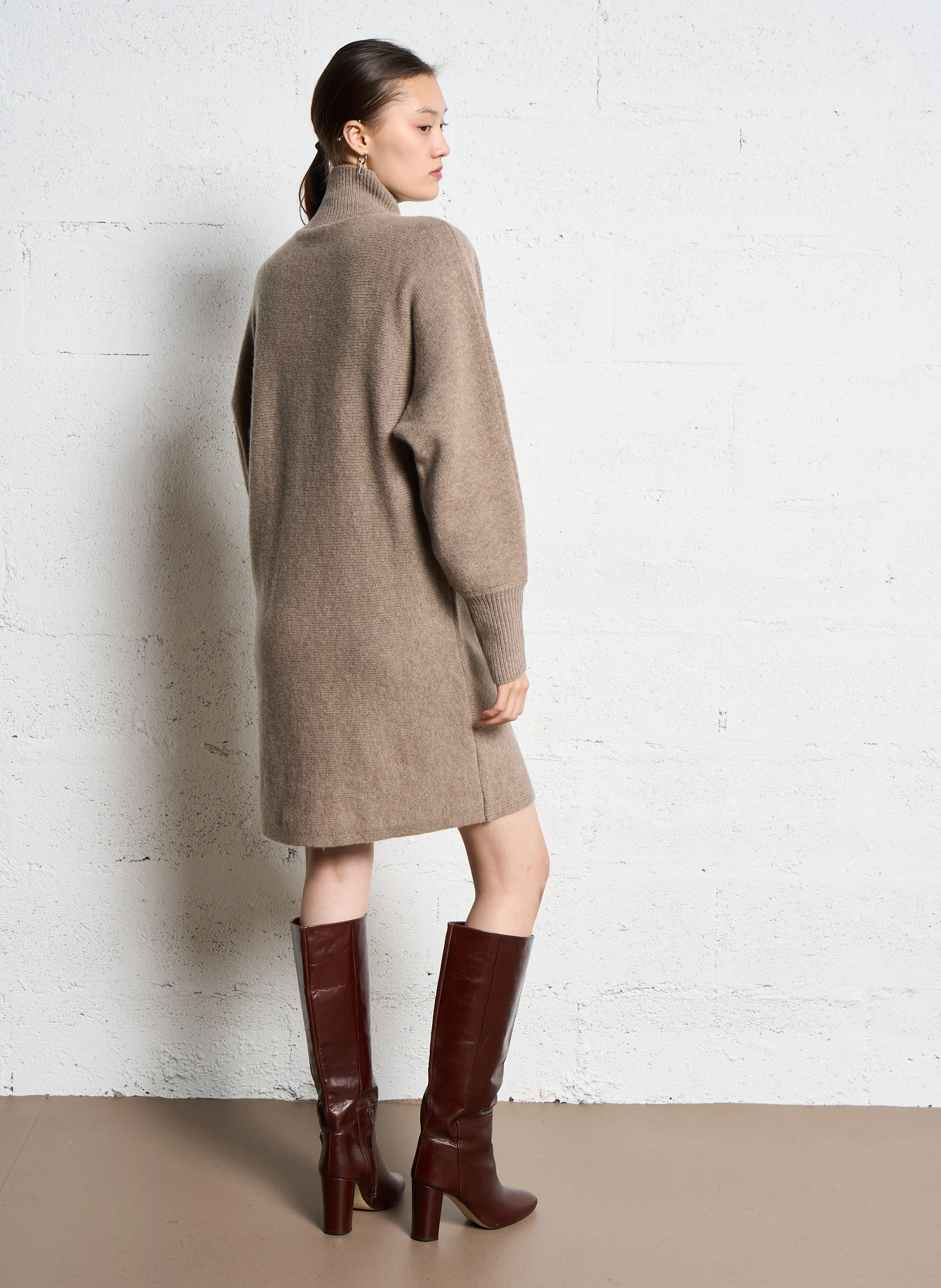 MELINA - Robe oversize en laine | Beige