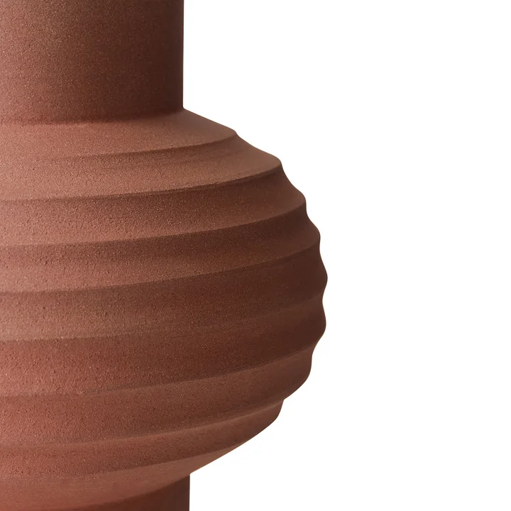 HKliving - Handcarved Terrakotta Vase, Bulb