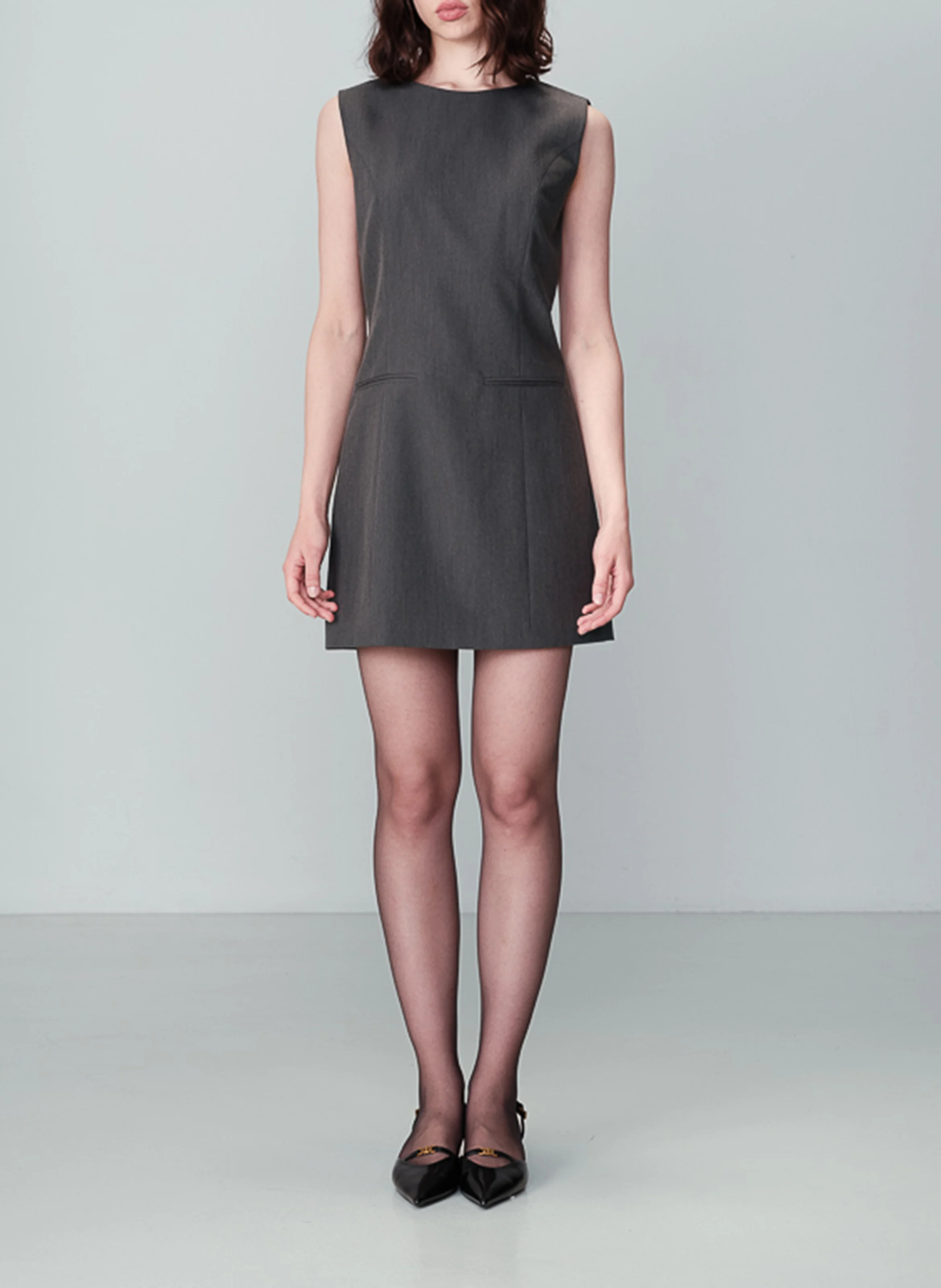 NORMALLY - Robe courte sans manches | Argent