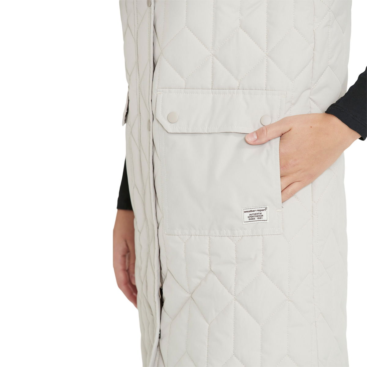 Weather Report Beah Long Quiltet Vest Dame