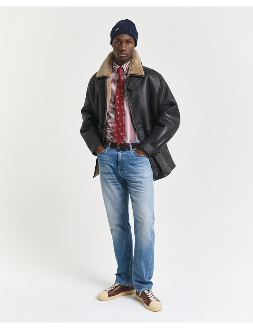 Classic Long Sleeve Striped Shirt Red