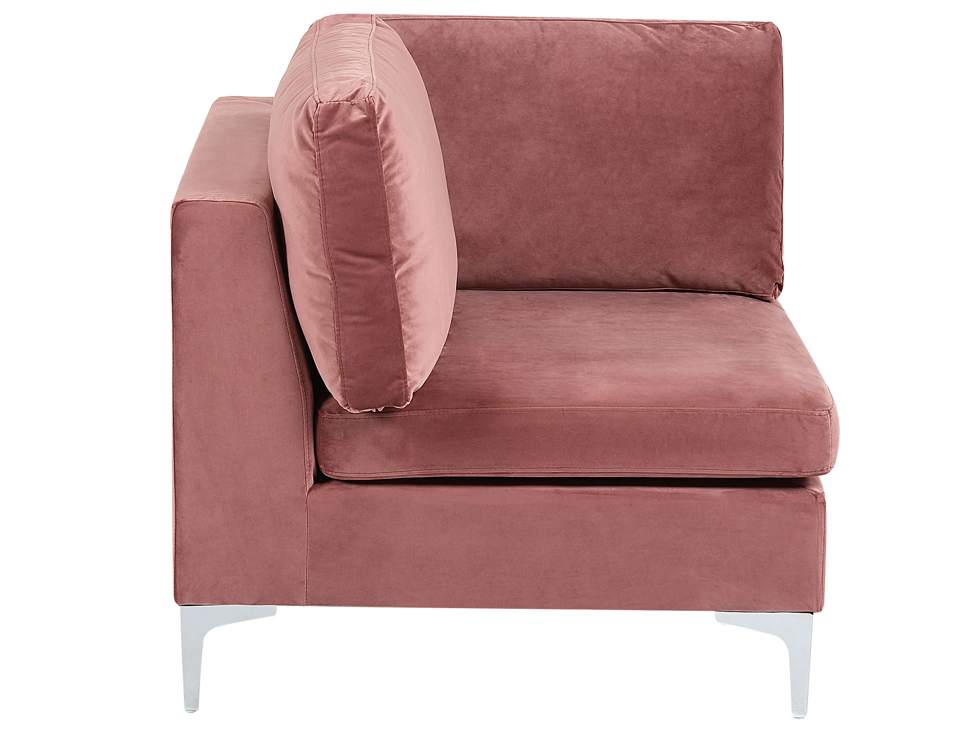 Modulaire bank 3-zits EVJA Fluweel Roze met ottomaan