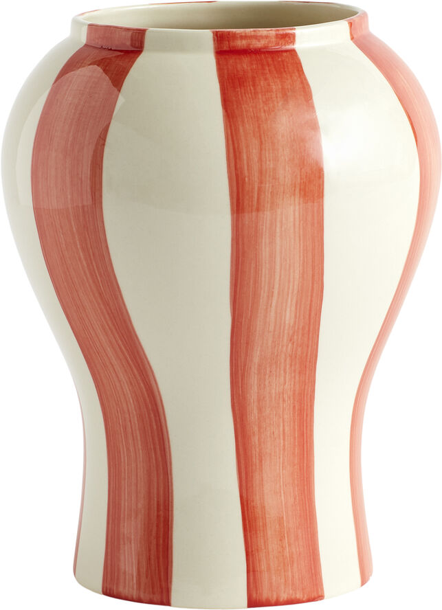 Hay Sobremesa Stripe Vase-Small-Red Red