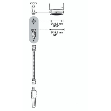 Gardena kraanstuk scharnierend kunststof 1 inch - 3/4 inch