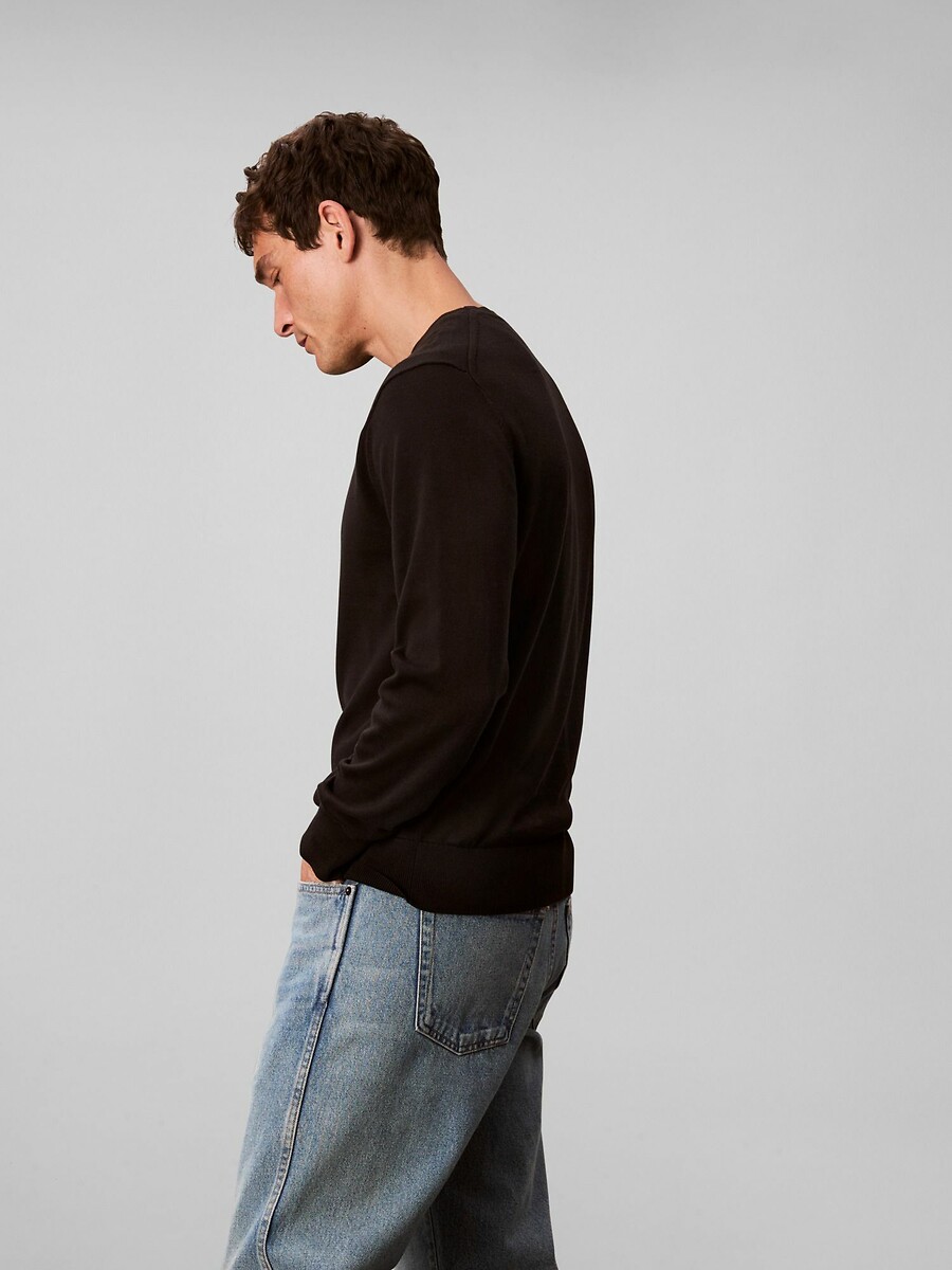 CALVIN KLEIN<br>Suéter em malha fina com gola redonda