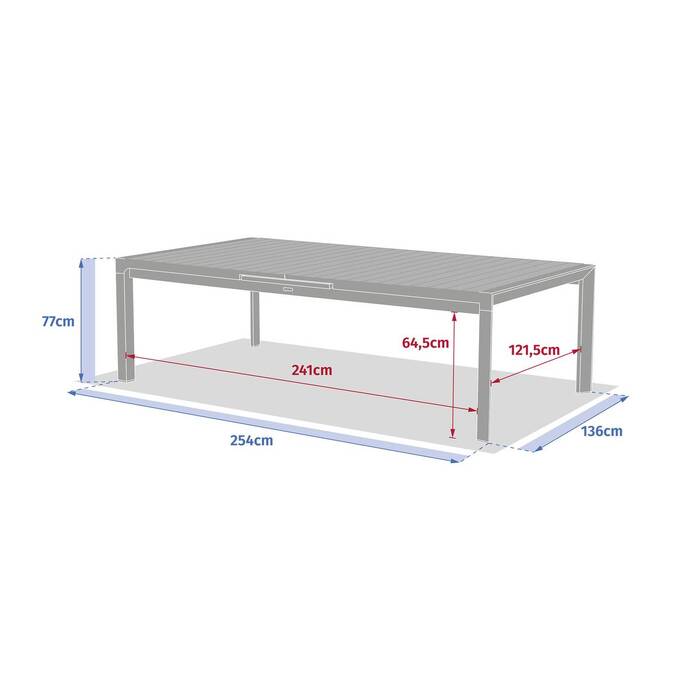 Table de jardin extensible ÉVASION Effet bois Honey & Graphite