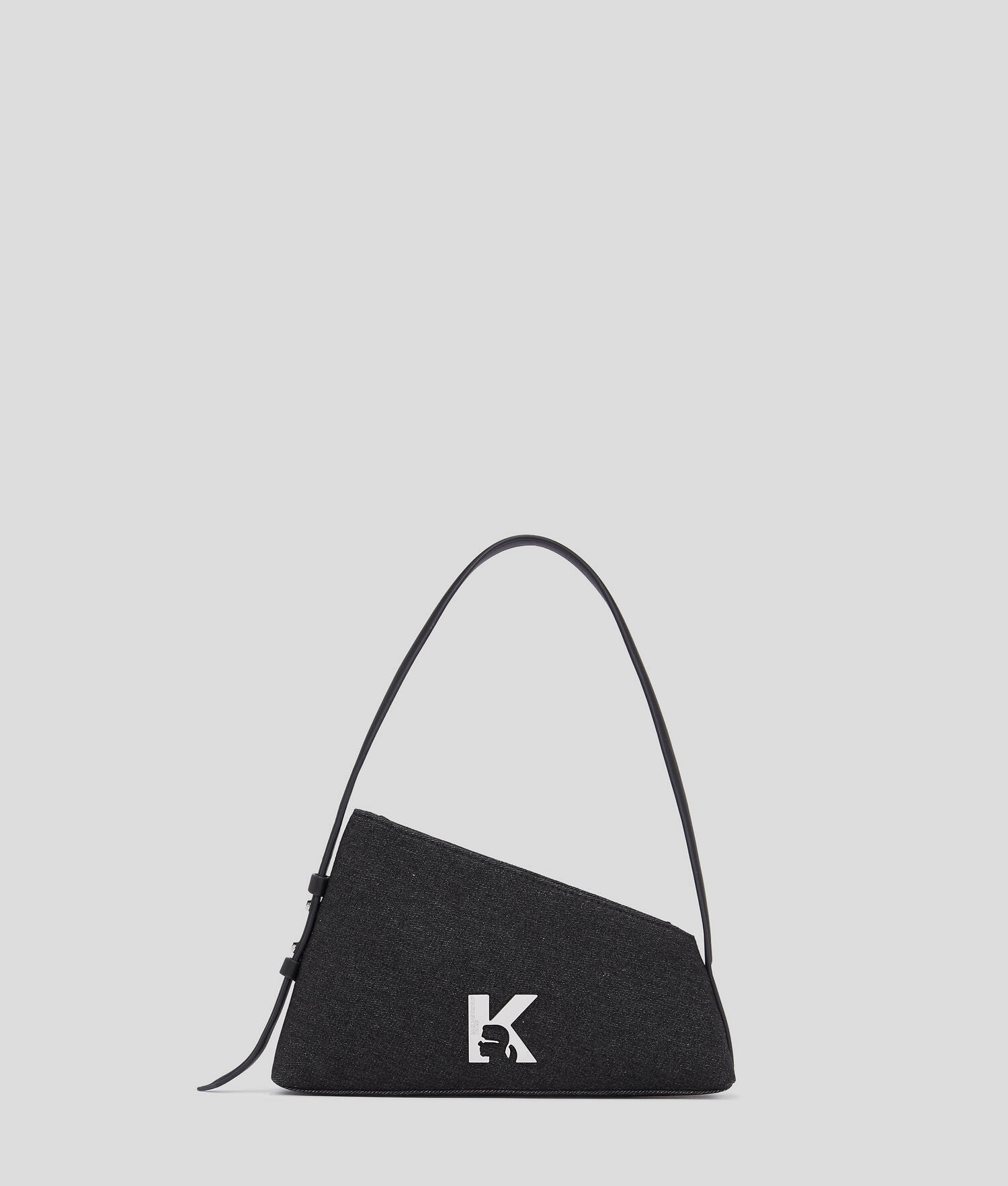 SAC PORTÉ ÉPAULE GÉOMÉTRIQUE EN DENIM - Denim Noir