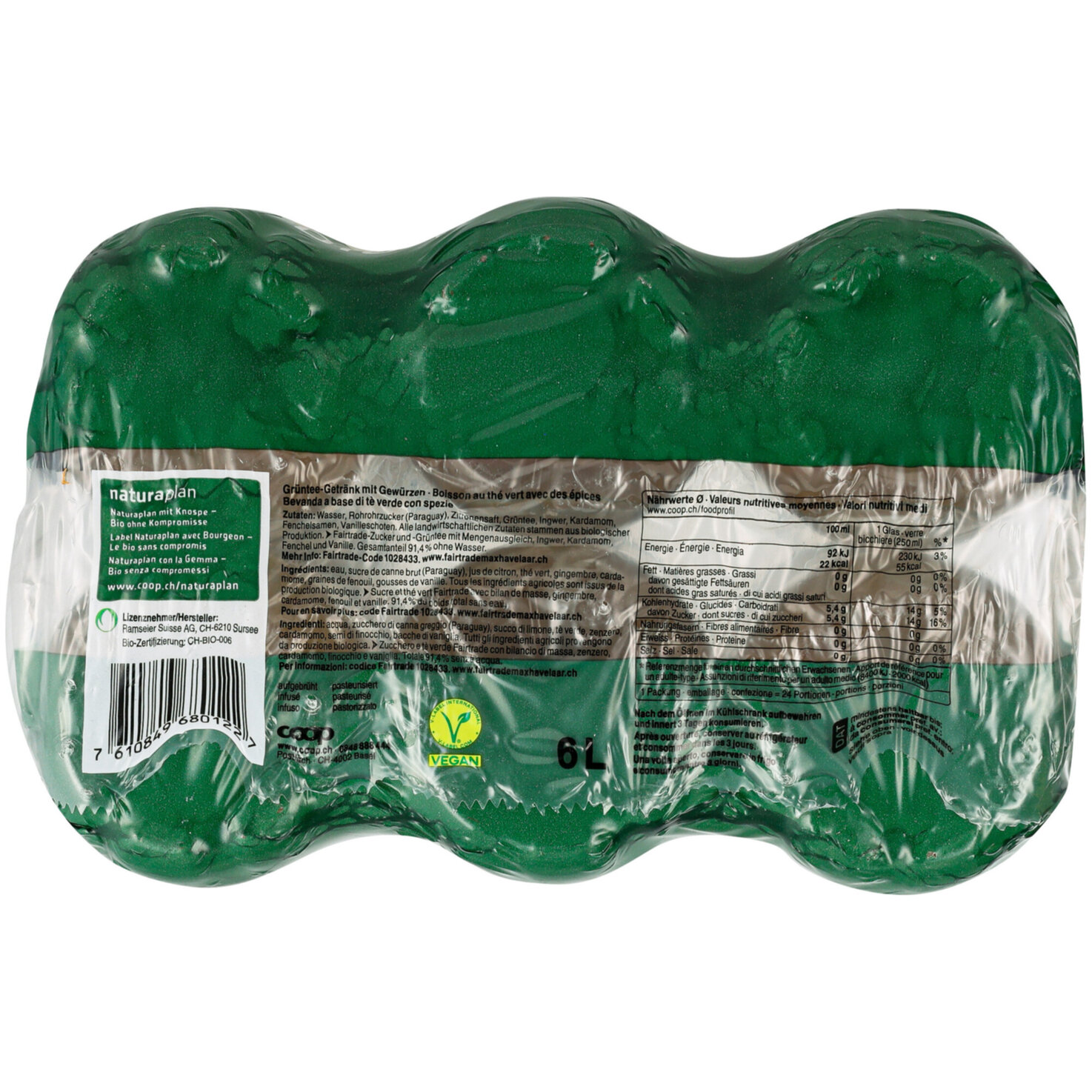 Naturaplan Organic Ginger Green Ice Tea 6x1l