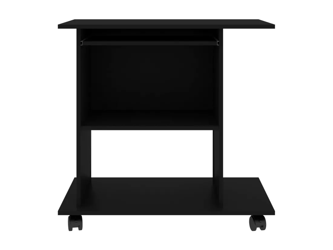 Bureau d'ordinateur Noir 80x50x75 cm Bois d'ingénierie