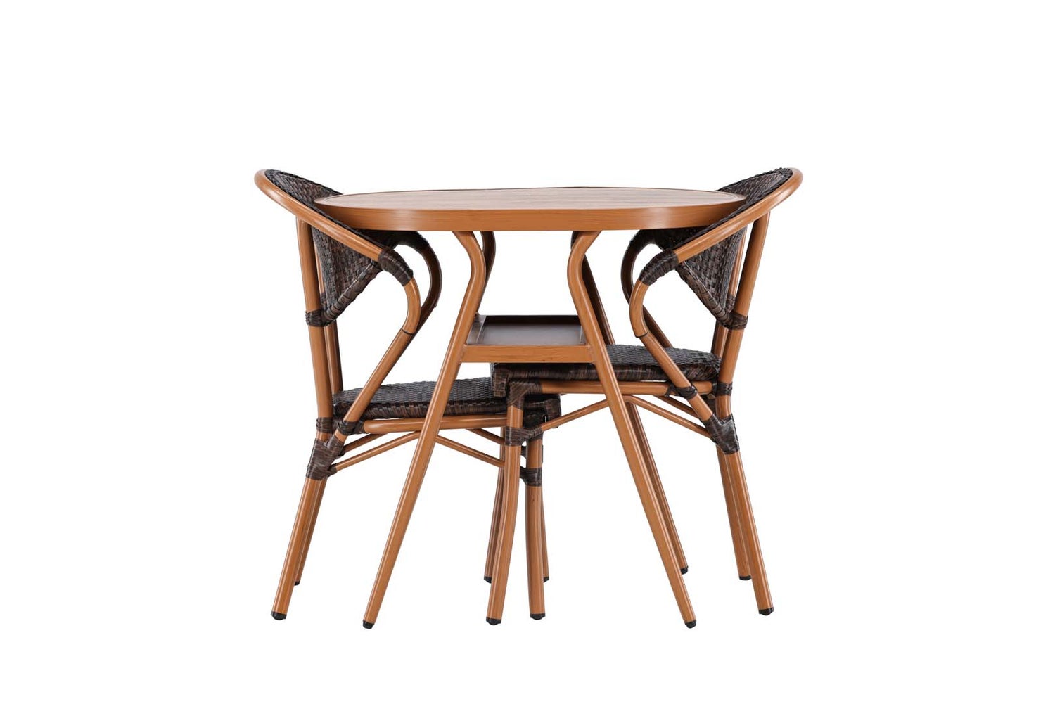 Abrantes tuinset: tafel, 2 stoelen, bruin. 80 x 80 x 74 cm