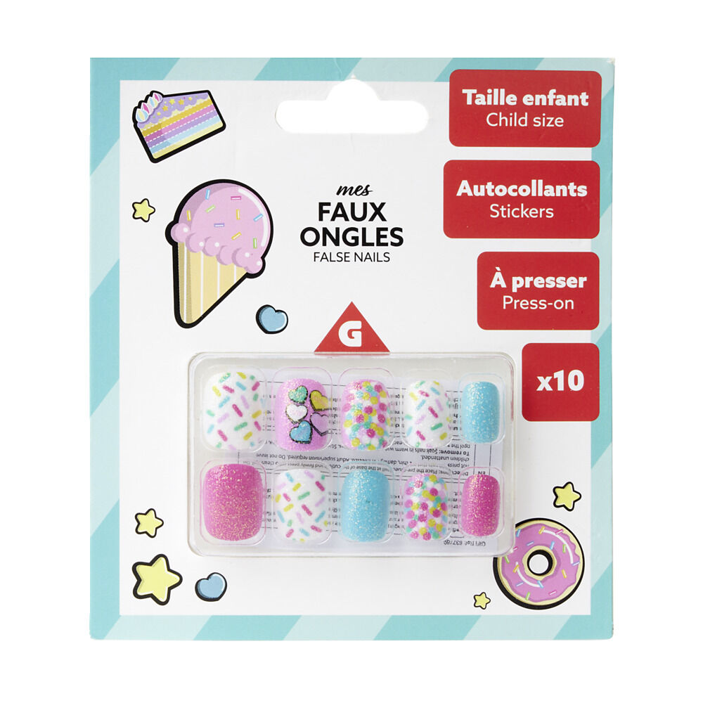 Faux ongles pour enfant x10 Martinelia rose