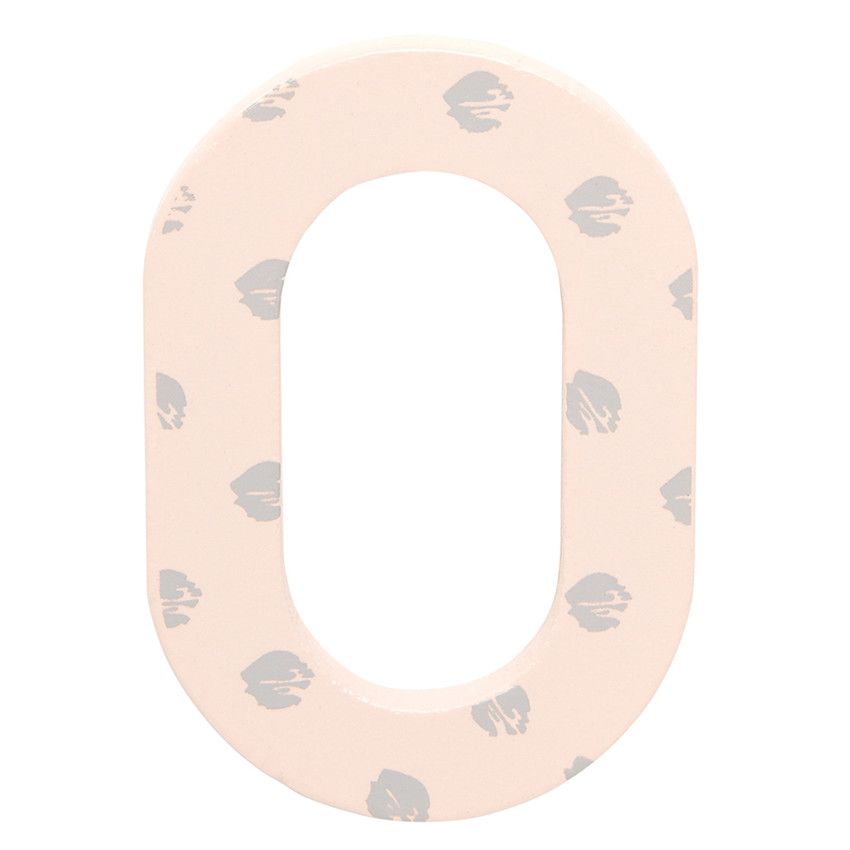 Lettre en bois O ornementée - Rose