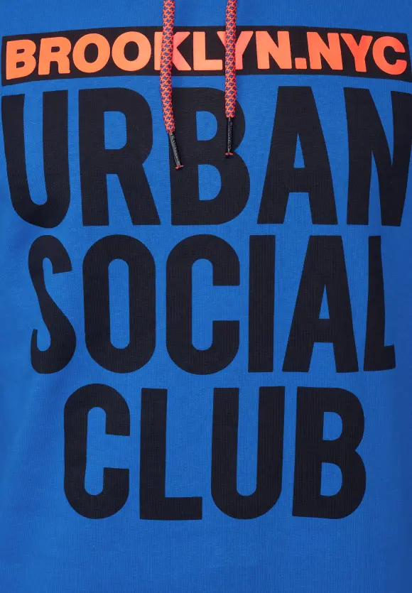 Kapuzensweatshirt mit Print - strong blue