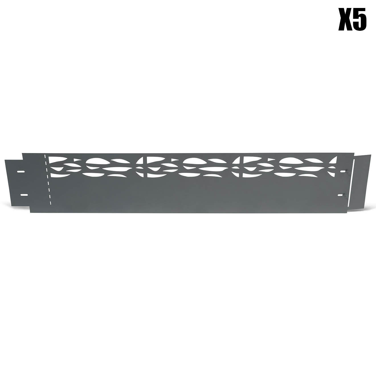 Pratik Garden 5 bordurettes métal ajourées gris anthracite - 100x18 cm