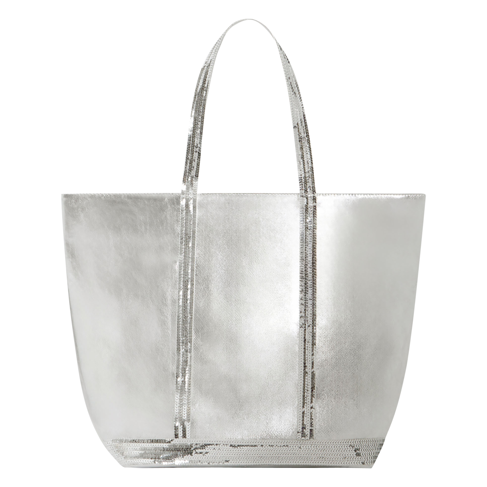 CABAS L - Cabas en L métallisé en cuir| Gris