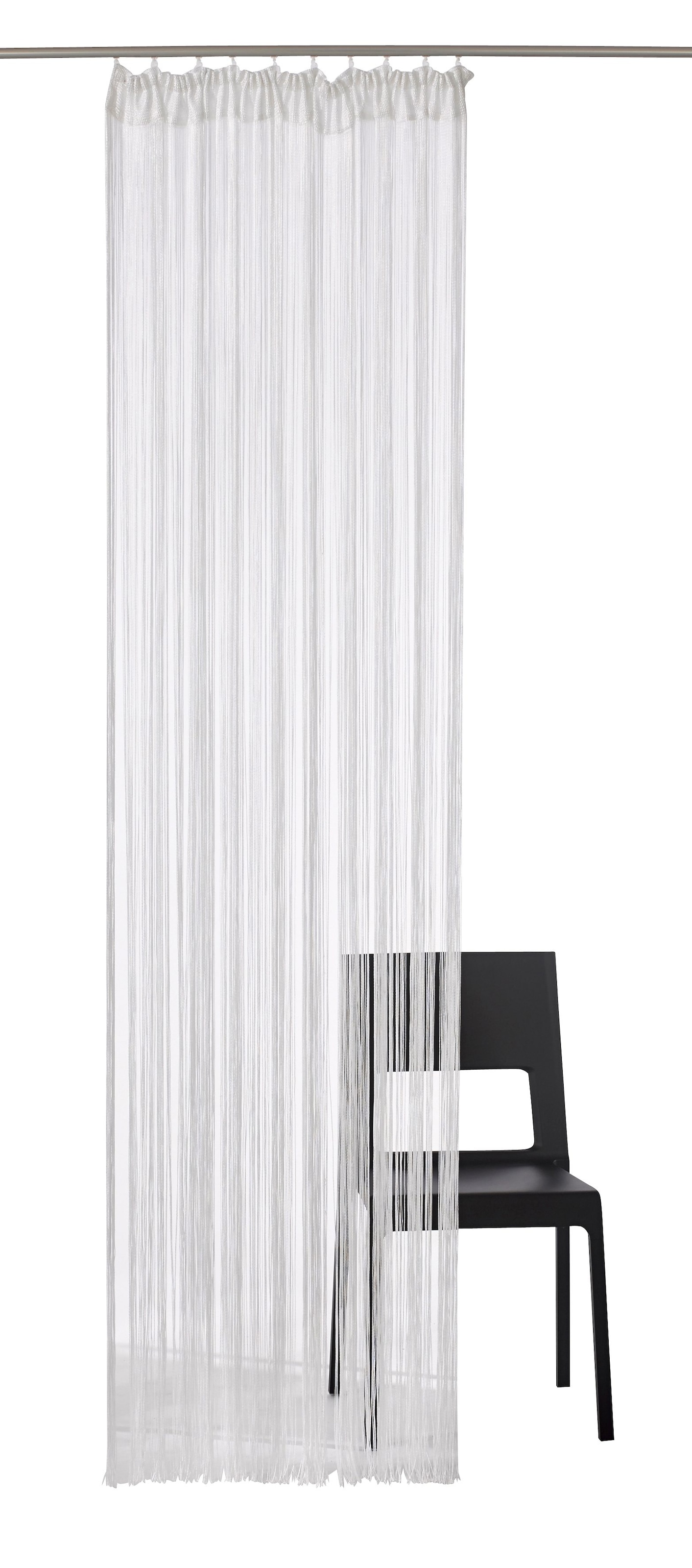 my home Fadenvorhang »Fao-Uni« Stangendurchzug 1 Stk. tlg. Kräuselband, multifunktional, transparent, Polyester, pflegeleicht