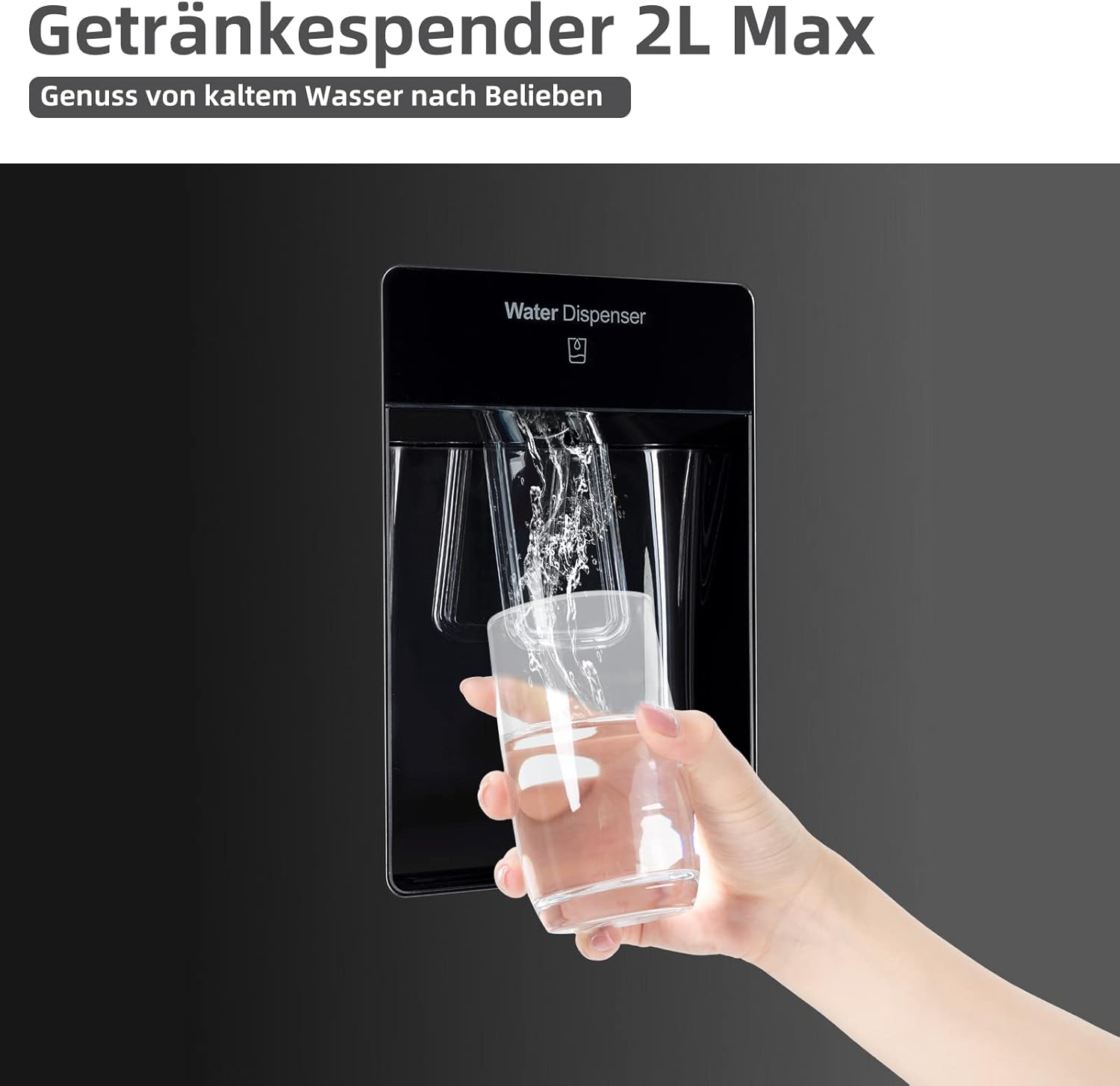 CHIQ Kühlschrank mit Wasserspender, Kühl-Gefrierkombination, No Frost, 231L(161/70L), 4-Sterne-Gefrierfach, Temperaturregelung, Frischhaltebox, LED-Licht, 170cm Höhe, FBM228NE4DE