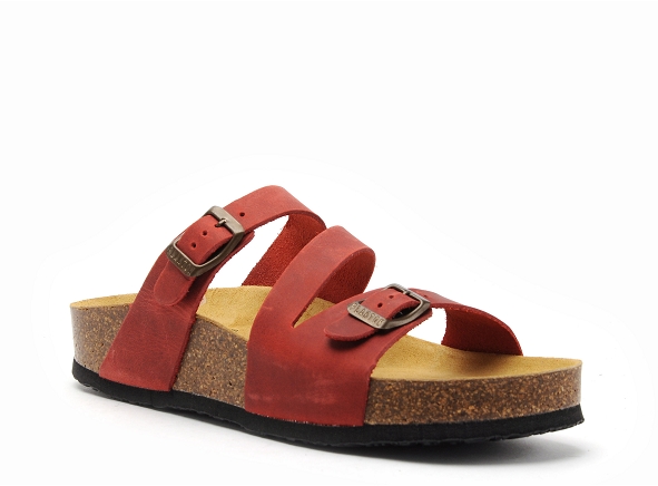 Plakton mules et sabots plats femme cp bolino 341210 rouge