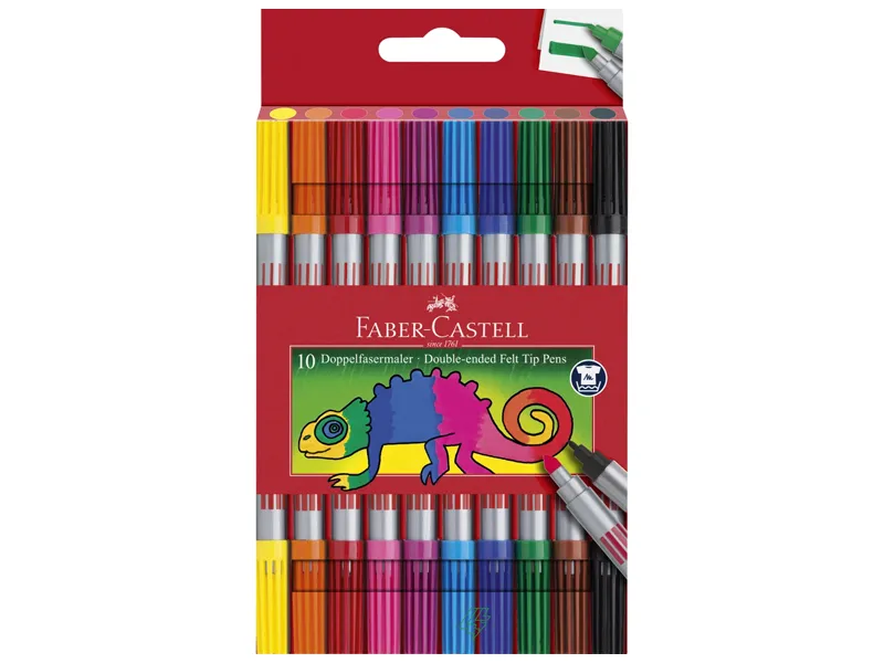 Dobbelttusser Faber-Castell tyk/tynd 10 stk. ass. farver
