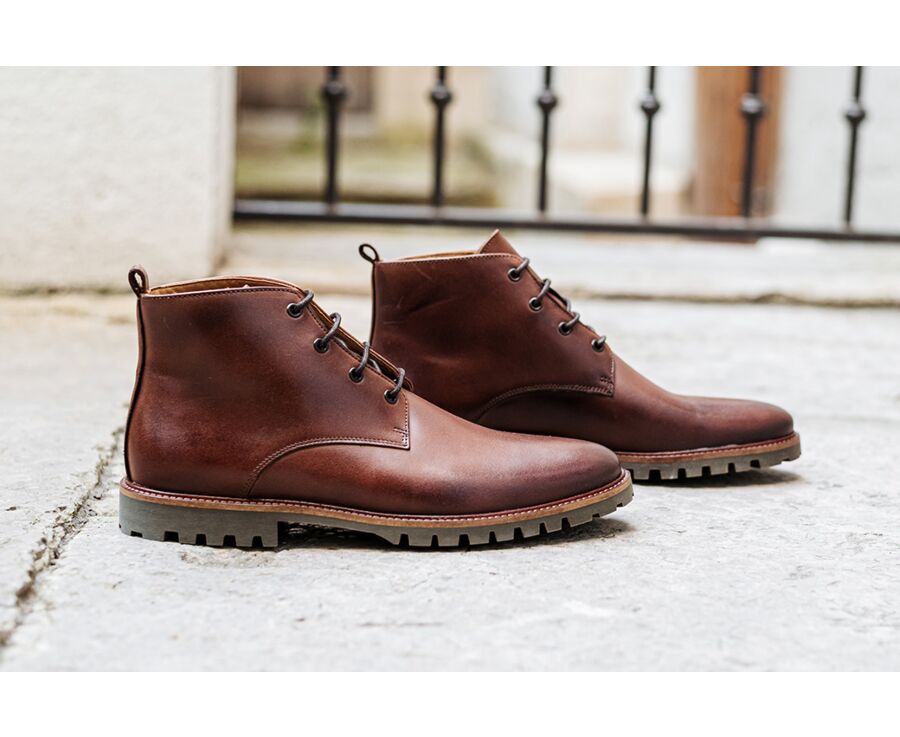 Boots semelle gomme homme Chocolat patiné - CANFIELD GOMME