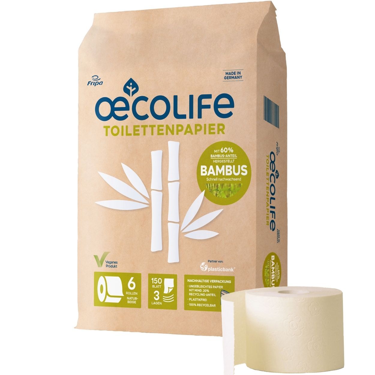 oecolife Toilettenpapier BAMBUS