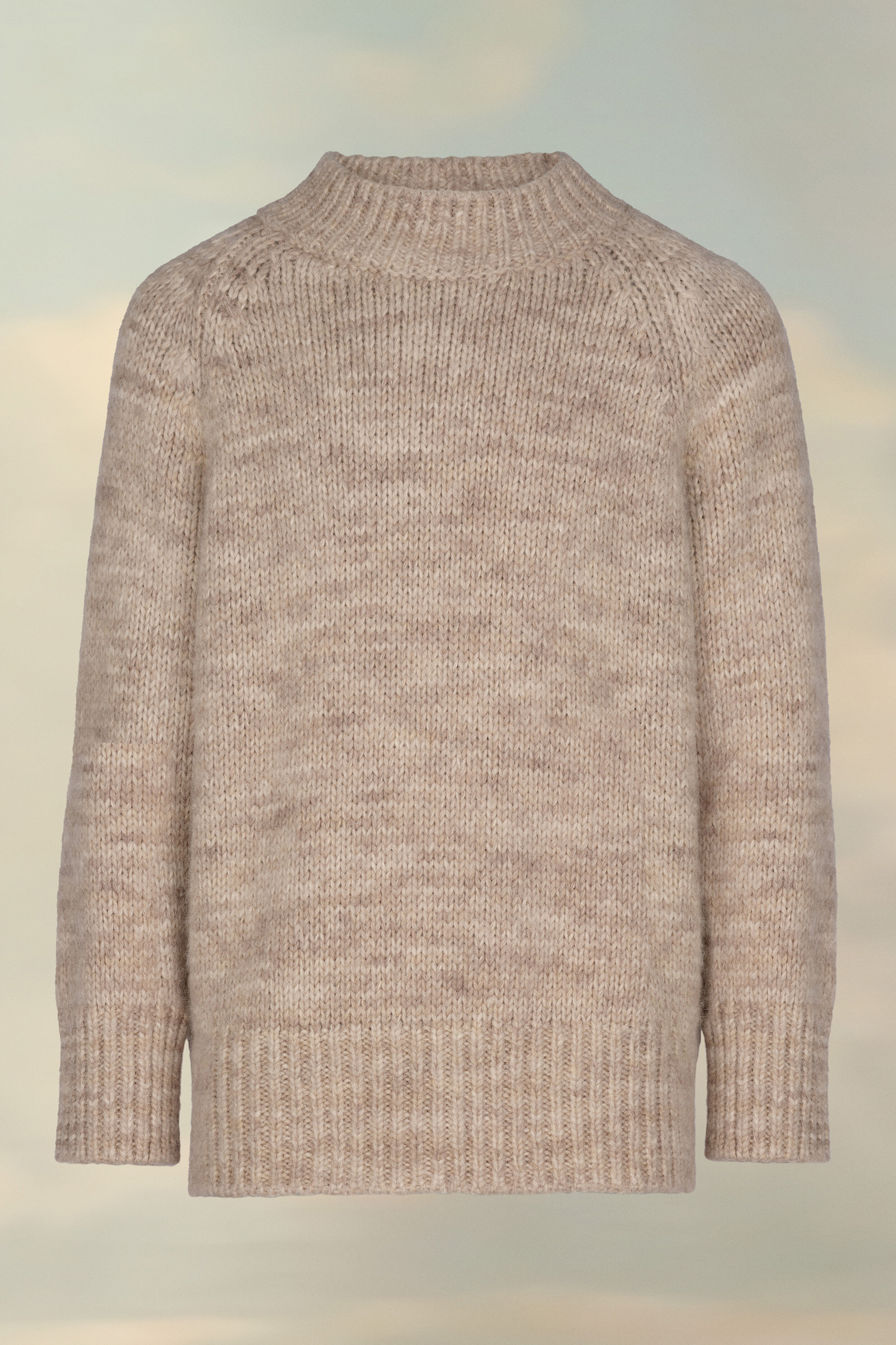 Pull en tricot à col rond Brun clair
