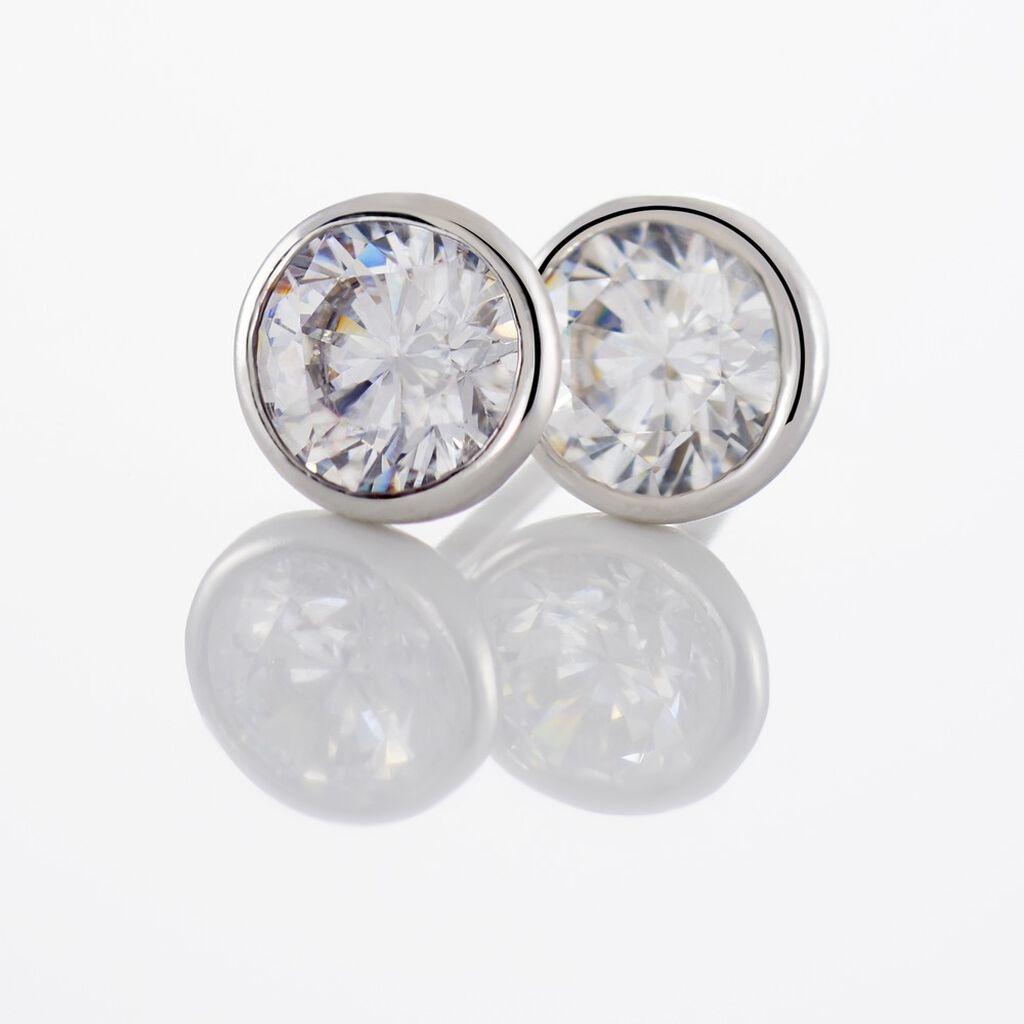 Boucles D'oreilles Pendantes Abha Argent Blanc Oxyde De Zirconium