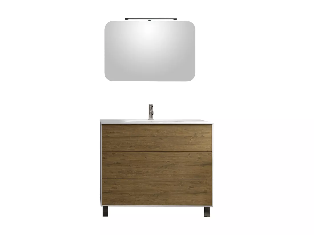 Ensemble de salle de bain 4 pièces IGEA chêne miel