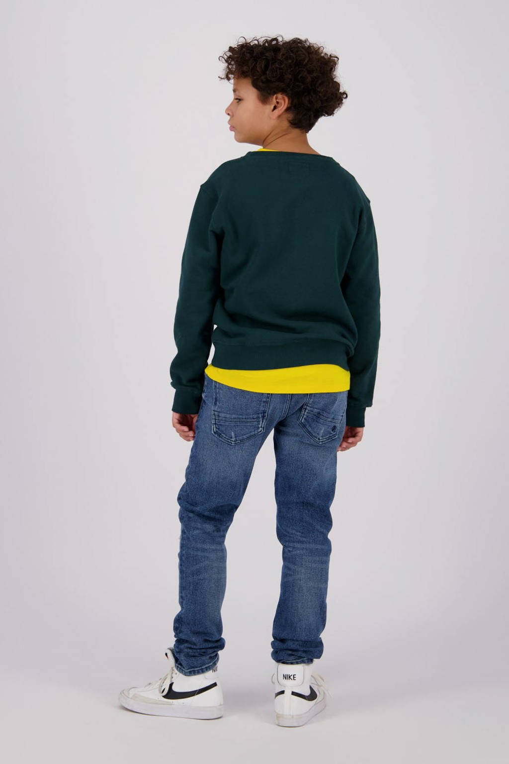 Raizzed sweater Sandane met logo donkergroen