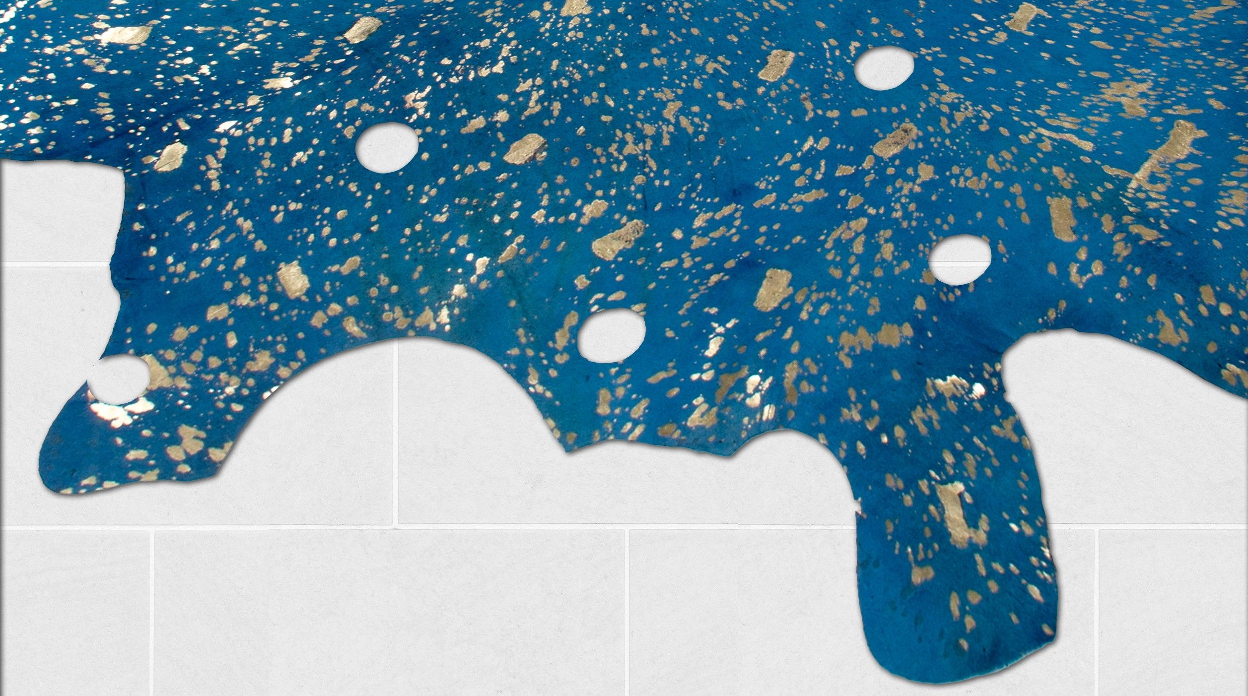 Vloerkleed 410 Blauw Goud Glam