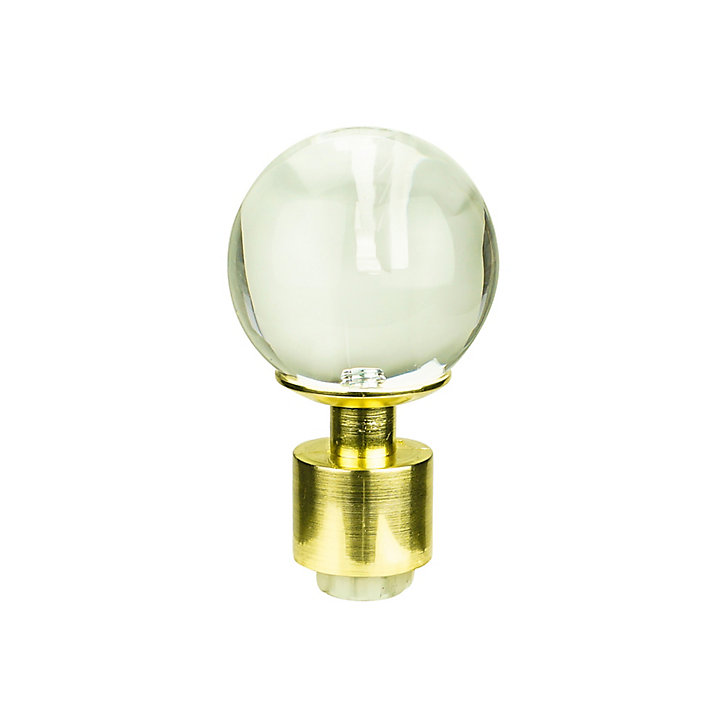 Embout boule pour barre à rideau GoodHome en verre 19 mm Elasa or