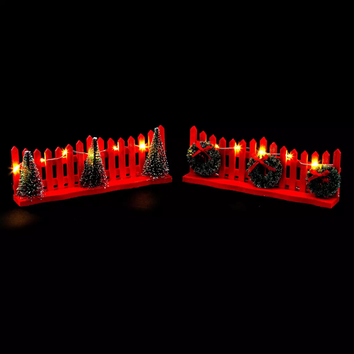Barrière lumineuse rouge et blanc chaud pour aménager un village