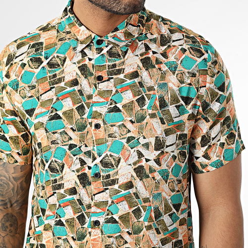 Chemise Manches Courtes Beige