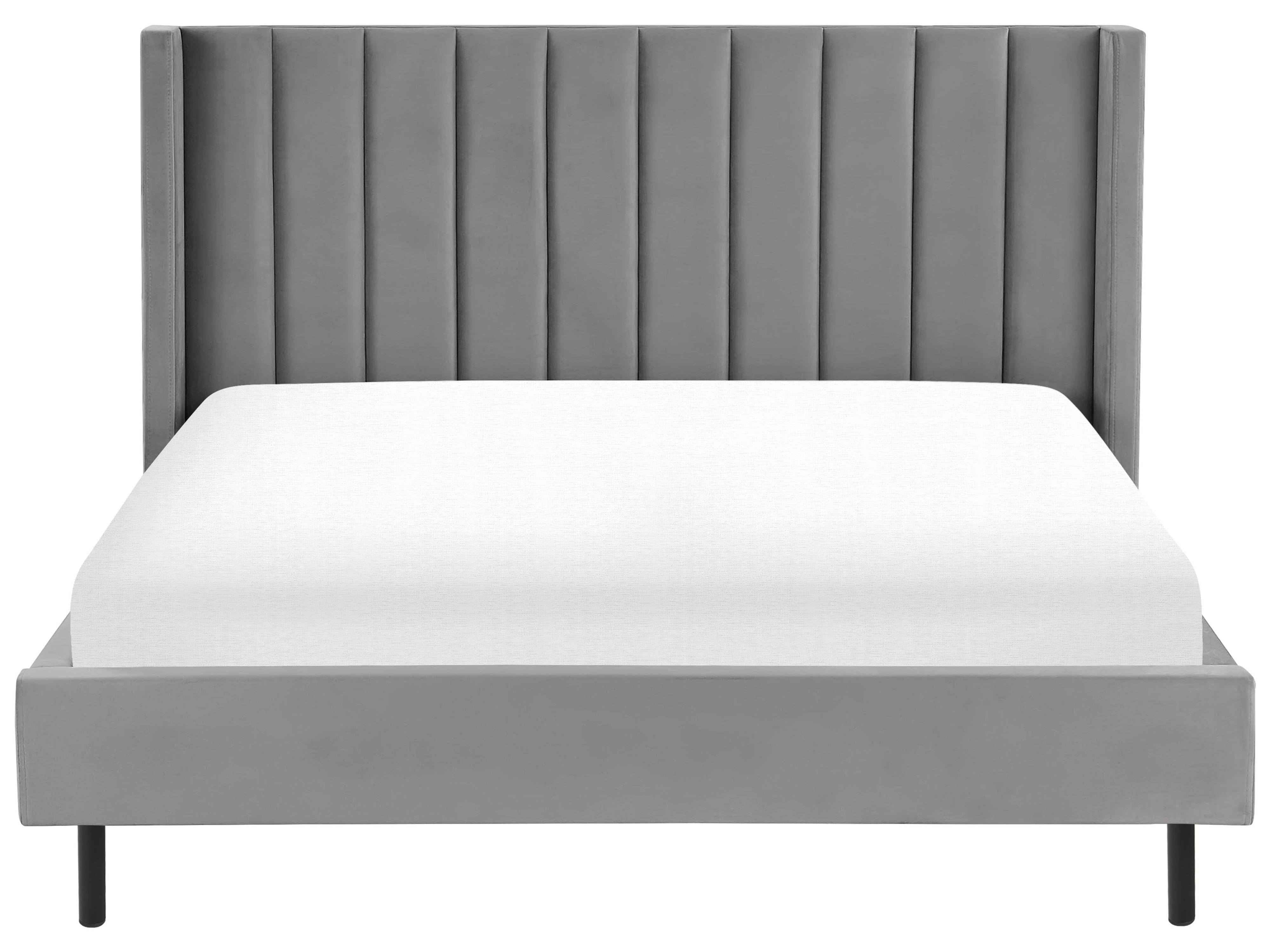 Bed Fluweel VILLETTE 180 x 200 cm Grijs